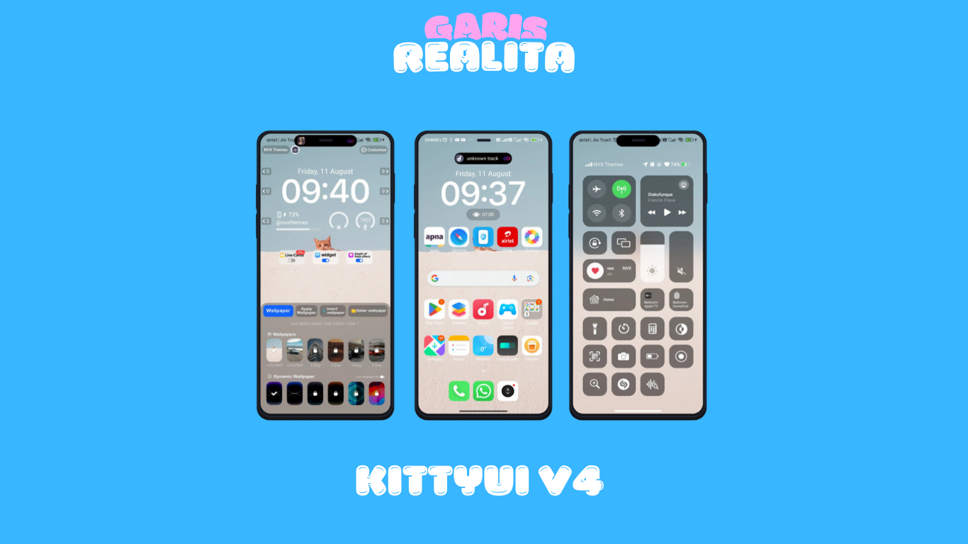 Kittyui v4 Theme HyperOS dan MIUI Tampilan iPhone